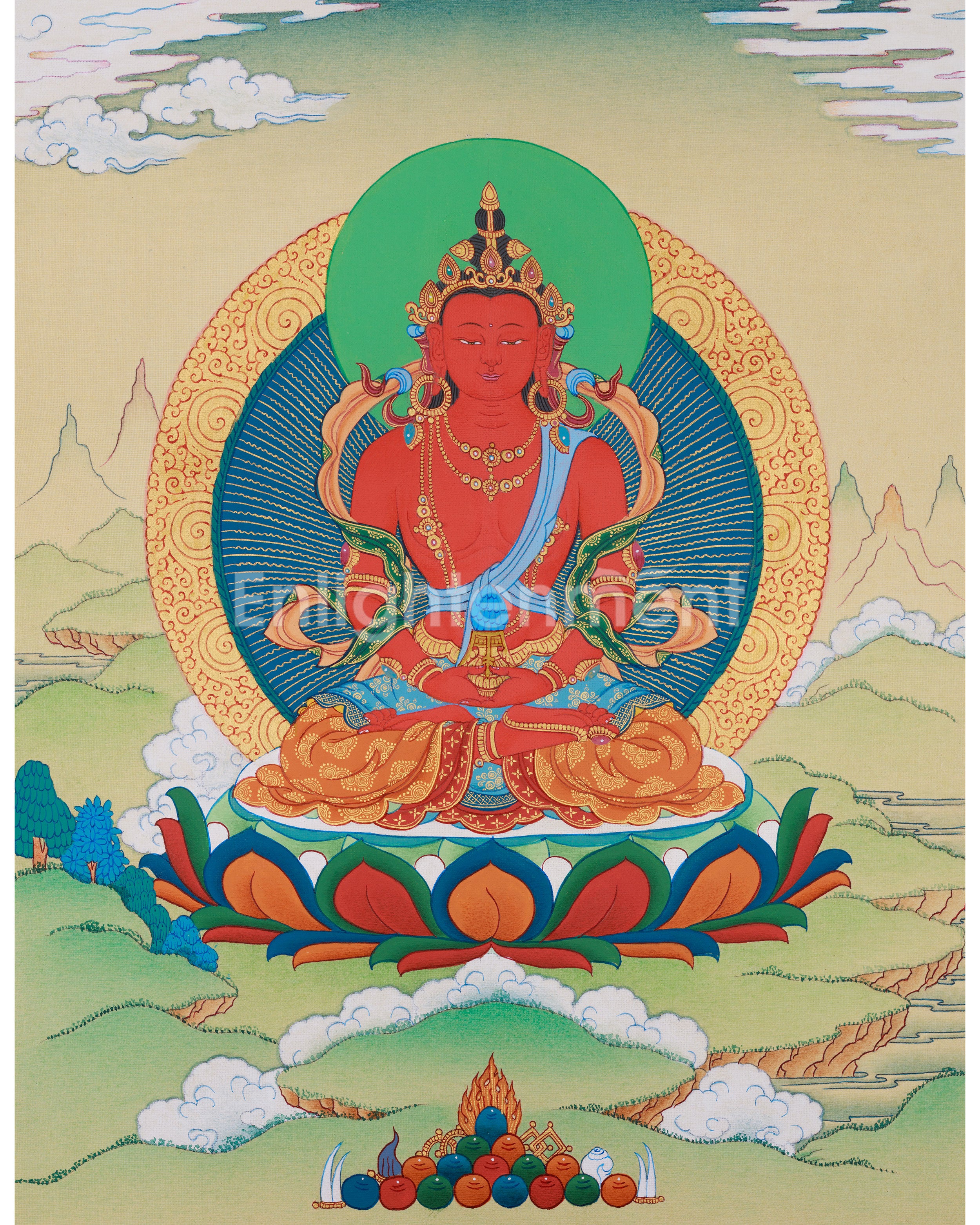 Red Buddha Amitayus Thangka