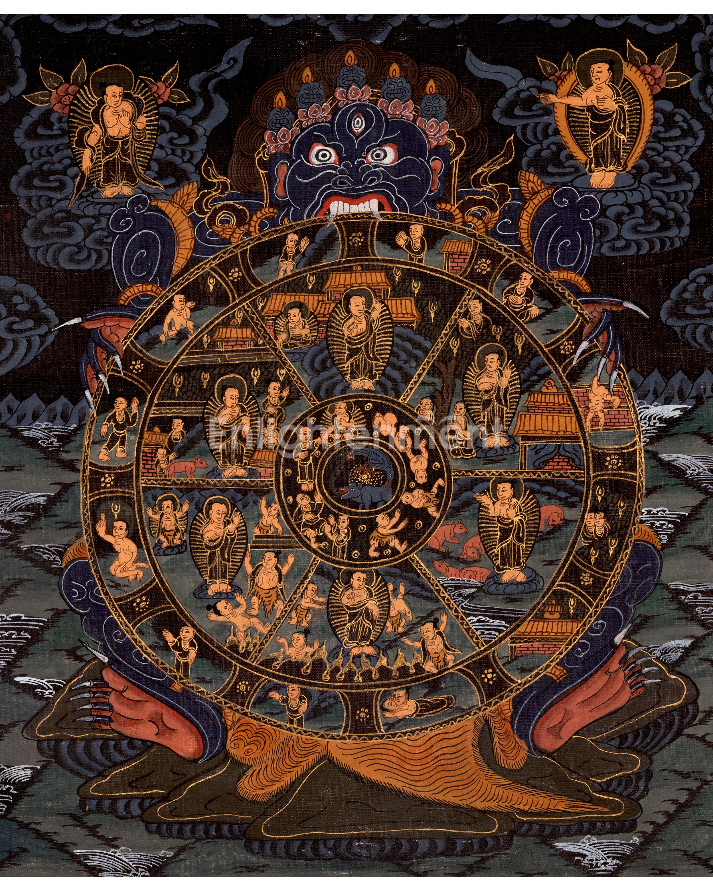 Religious Bhavachakra Thangka 