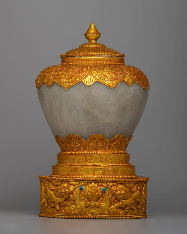 24K Gold-Plated Tibetan Dhupur Rice Pot