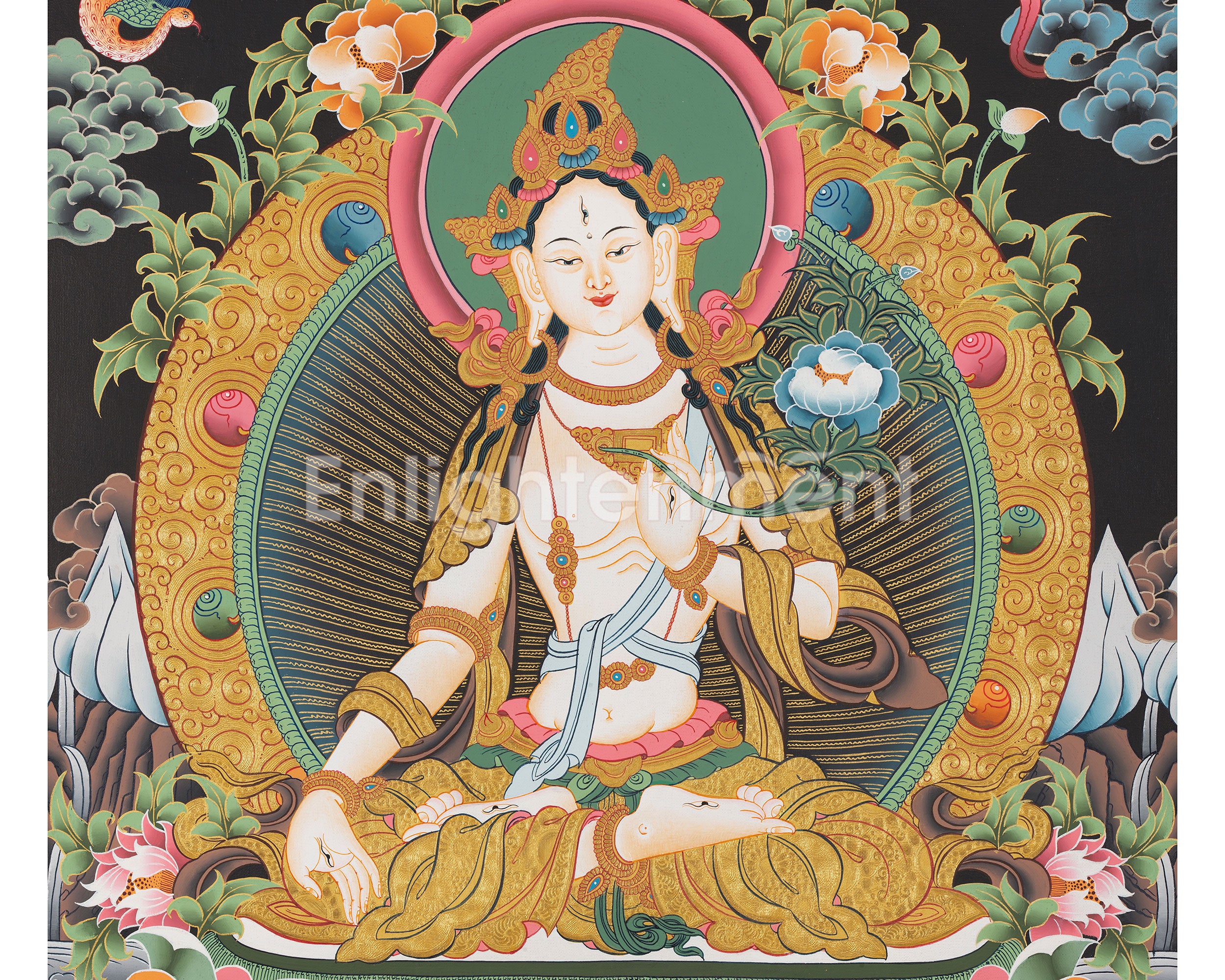 White Tara Thangka Painting | Female Bodhisattva Art