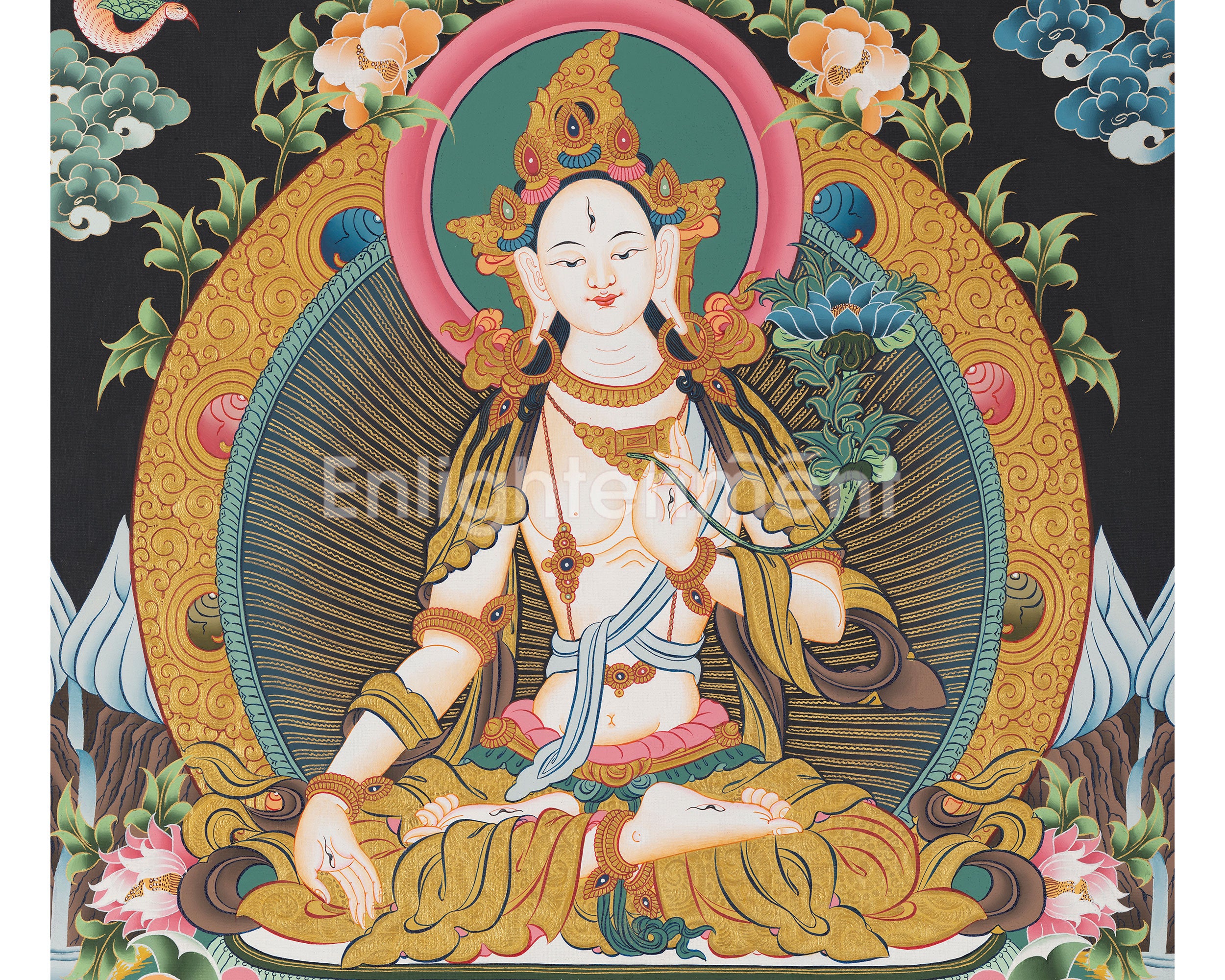 White Tara Thangka Painting | Female Bodhisattva Art
