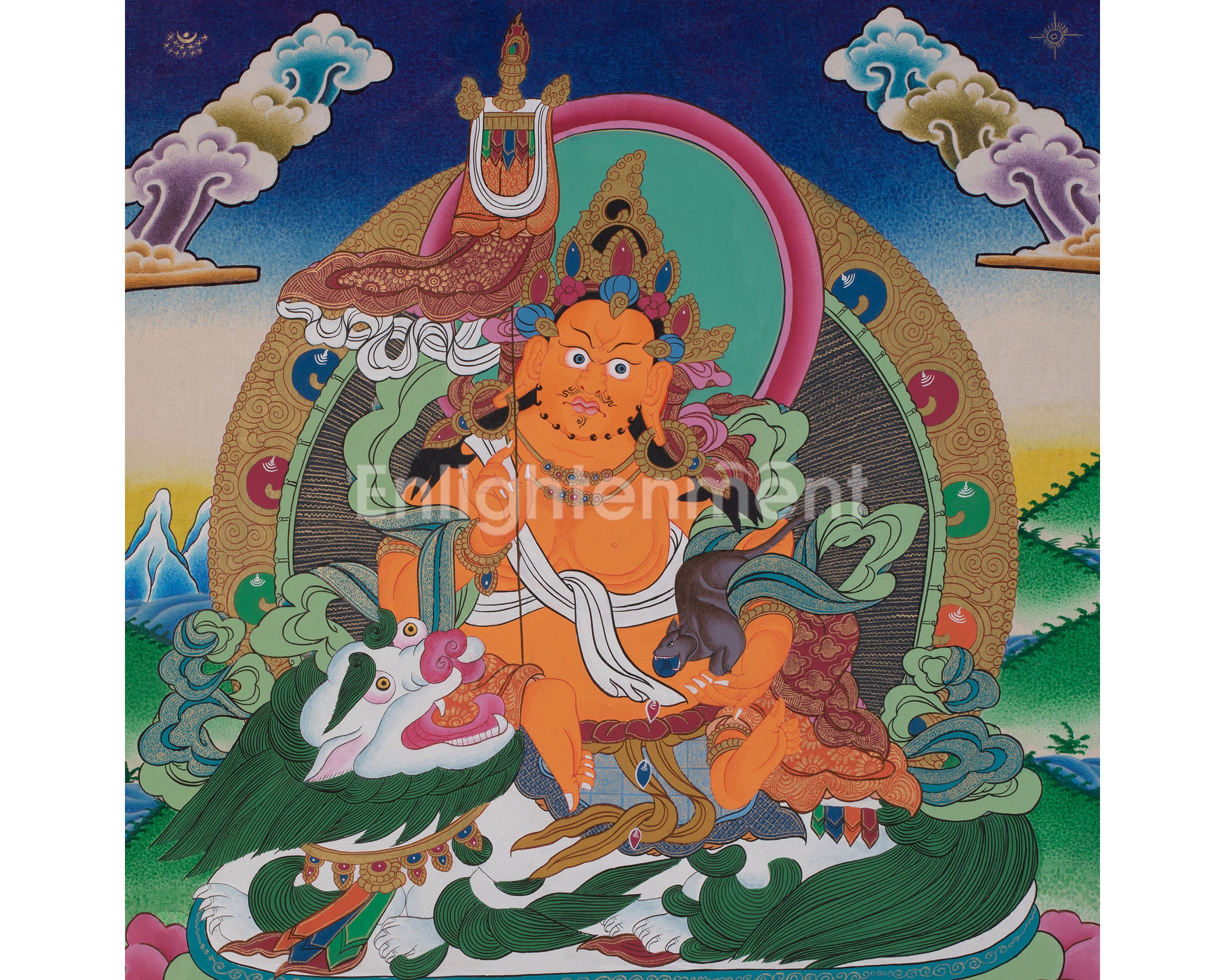 Original Handmade Vairocana Buddha Thangka | Pancha Buddha | Meditation And Yoga |