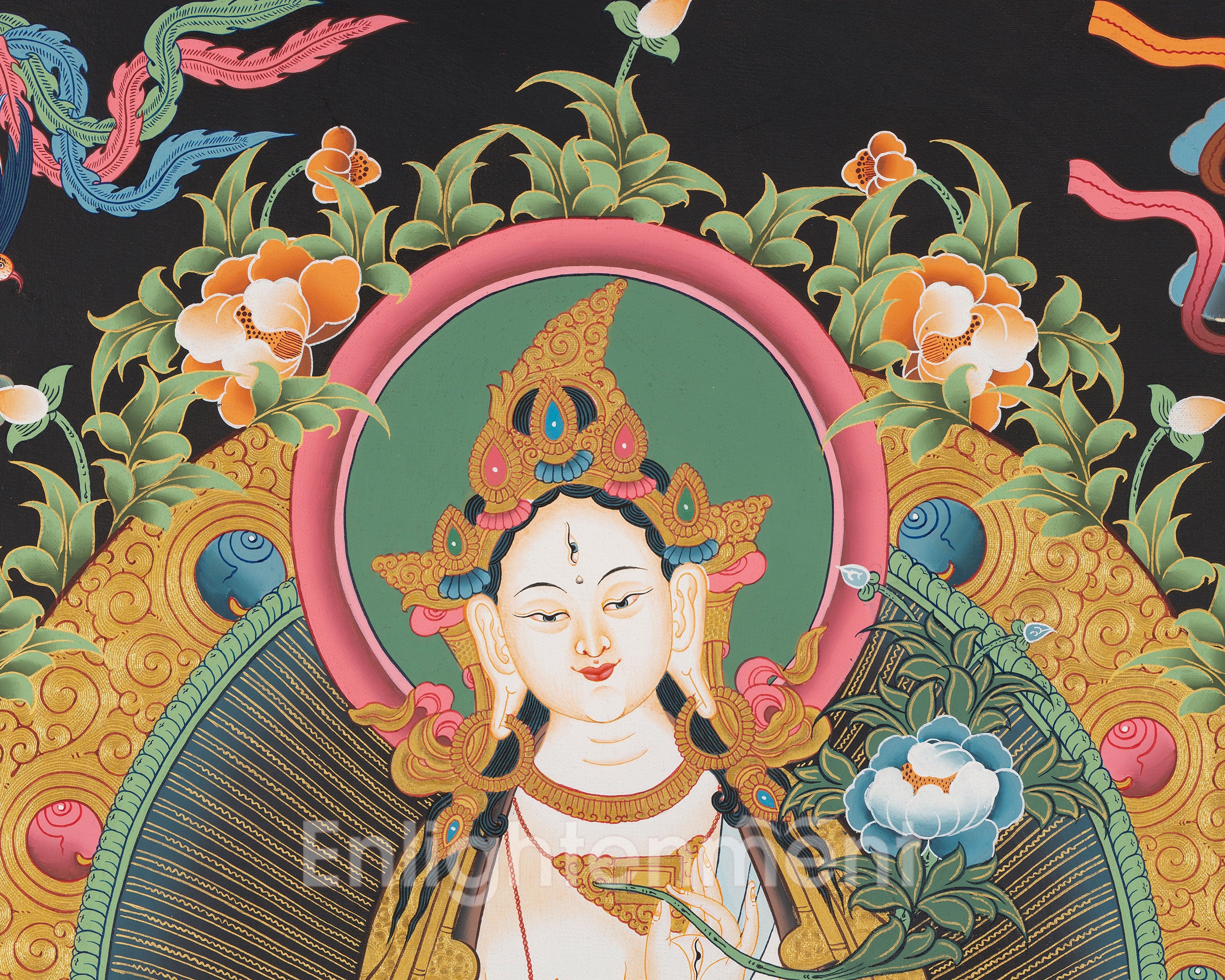 White Tara Thangka Painting | Female Bodhisattva Art