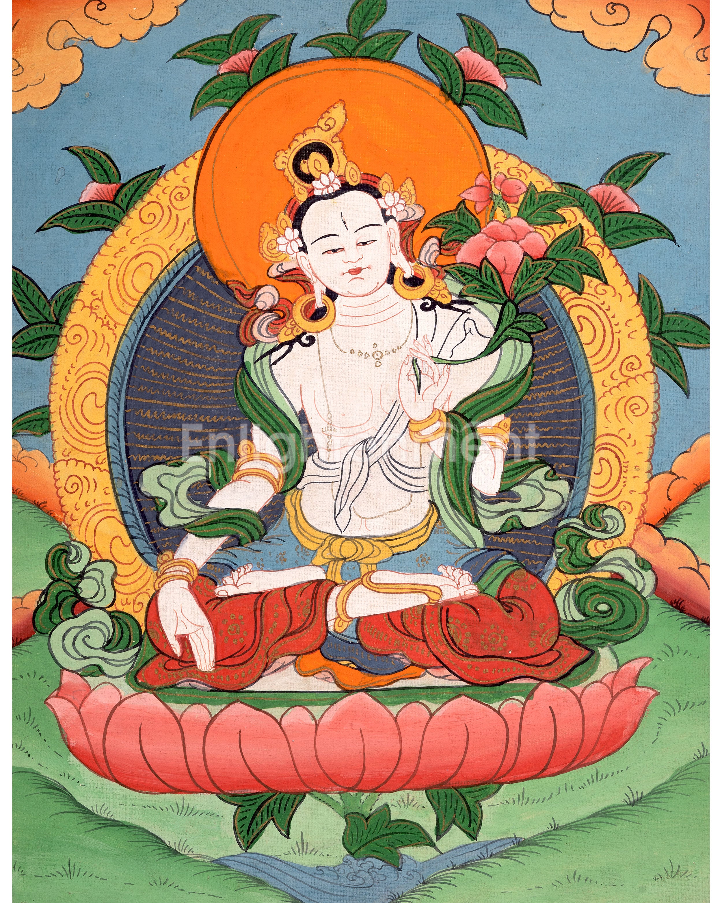 Buddha Vairocana Thangka | The Central Buddha of Tibetan Buddhism