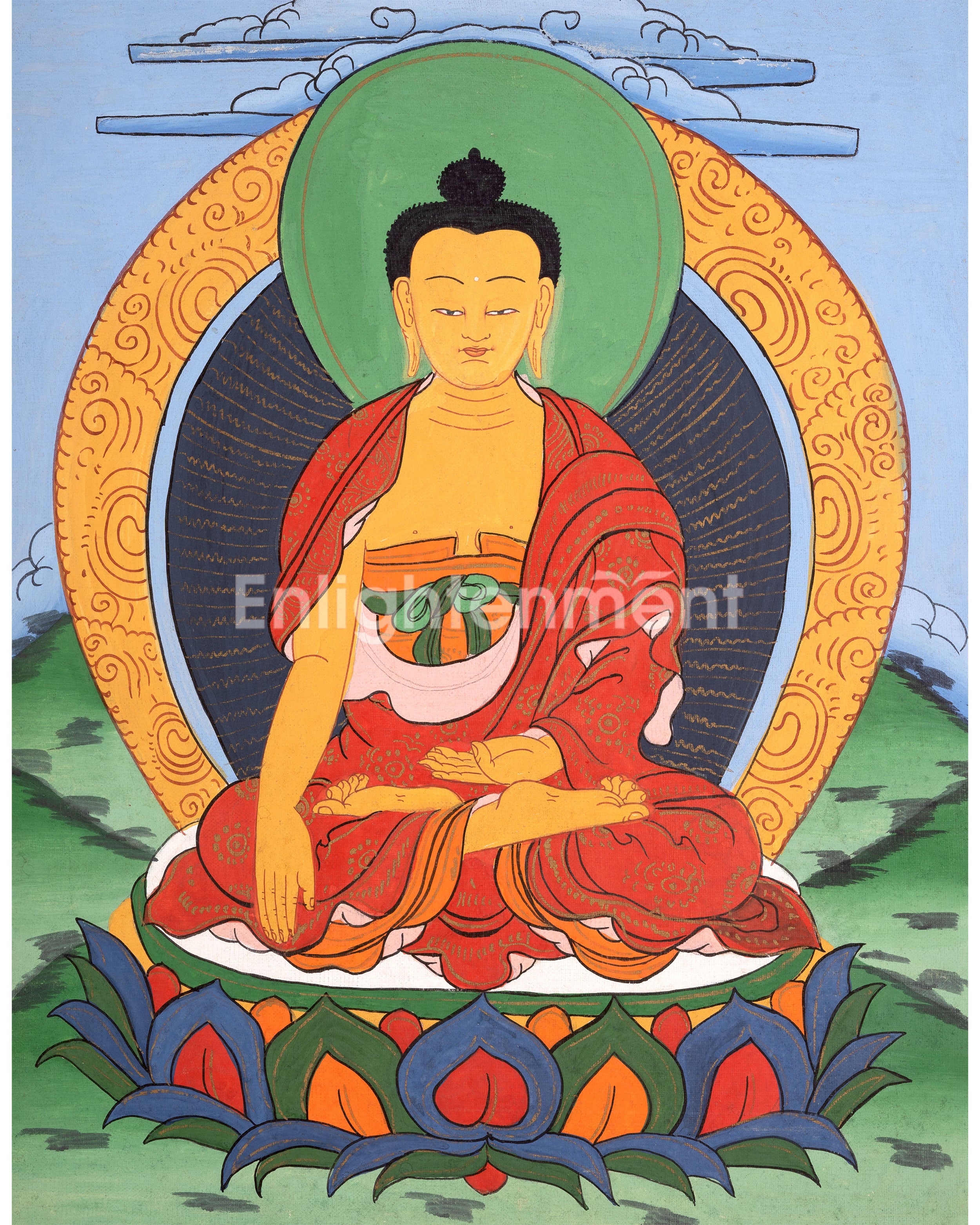 Buddha Vairocana Thangka | The Central Buddha of Tibetan Buddhism