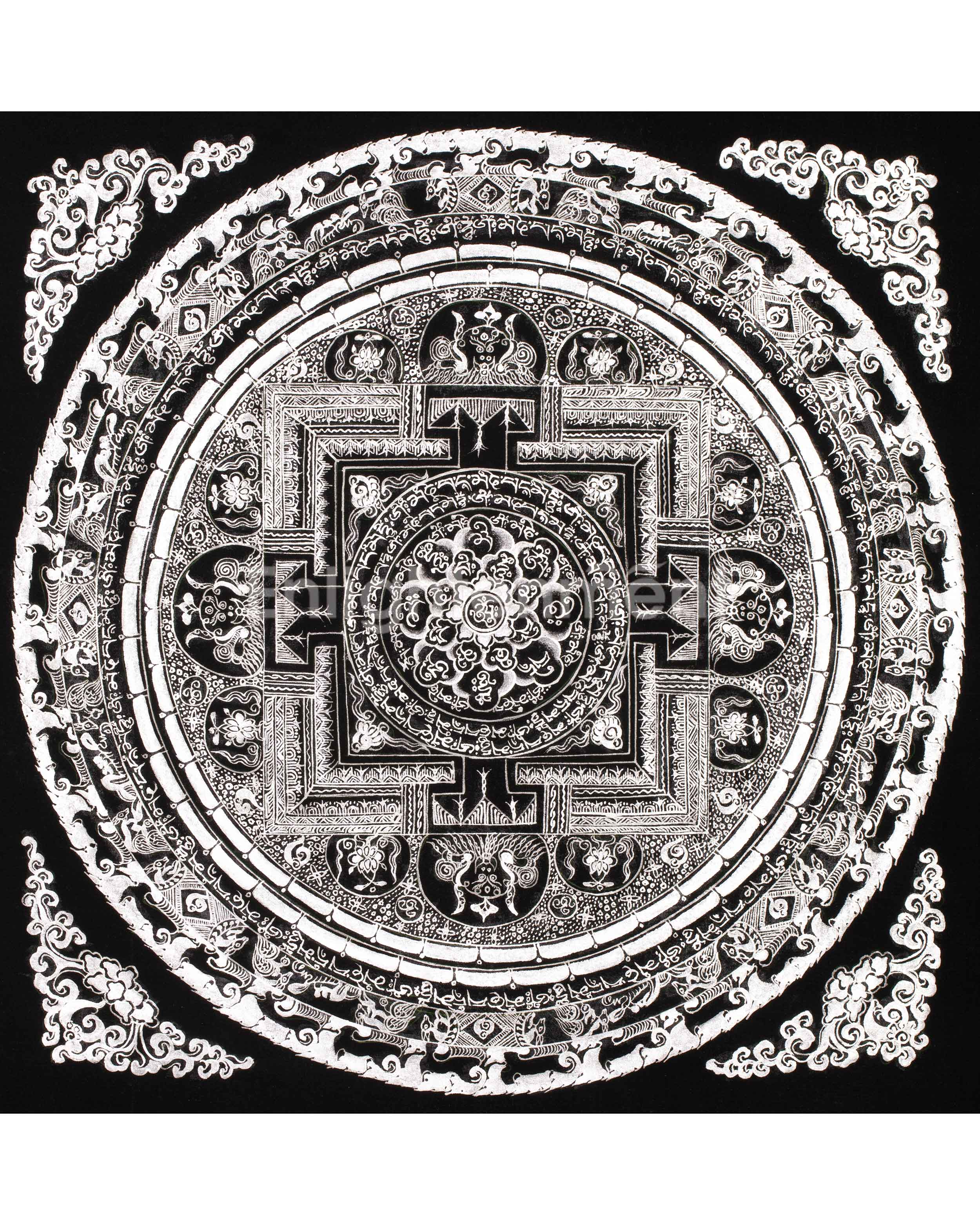 Tibetan Buddhist Mantra Mandala | High-Quality Mandala Painting