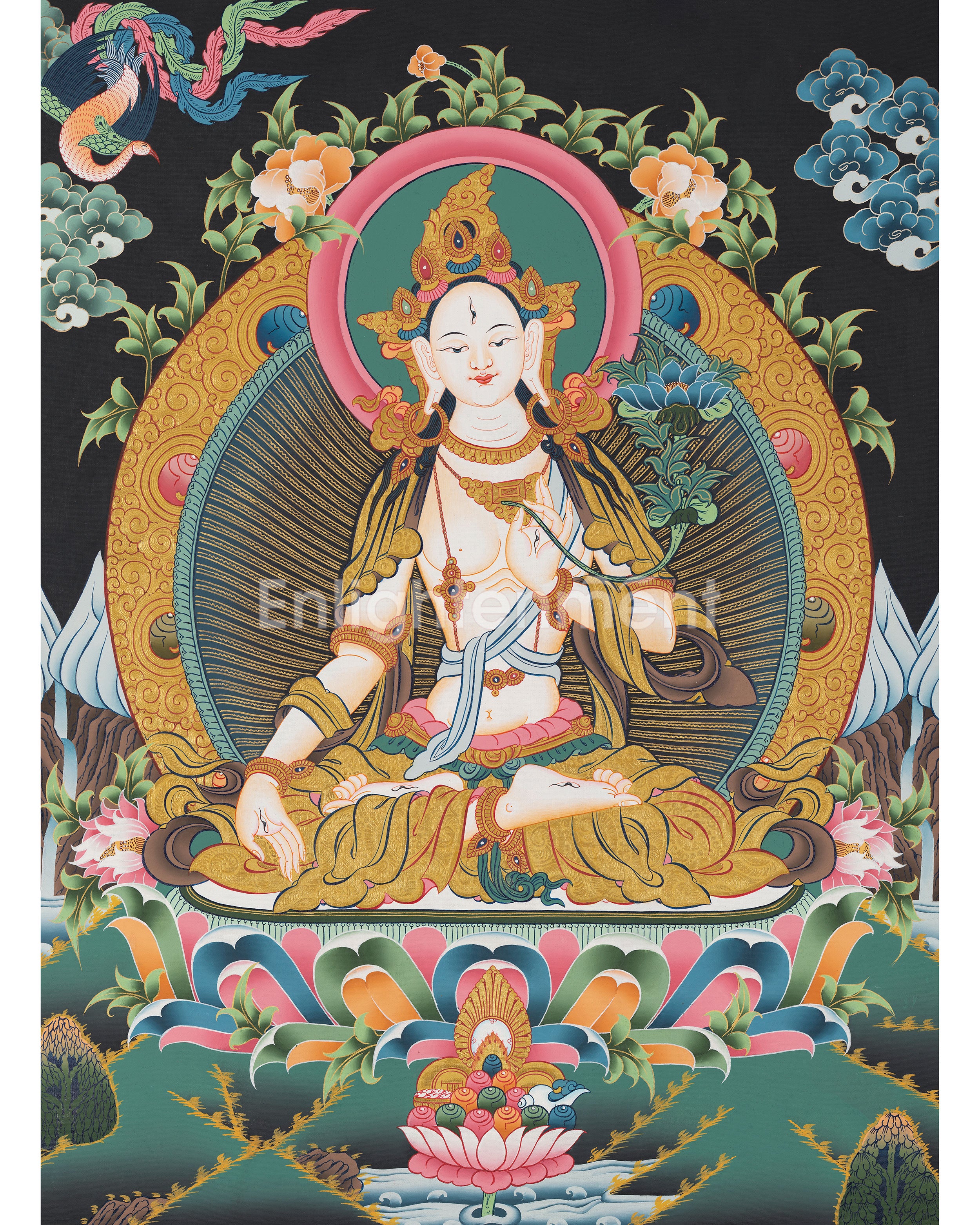 White Tara Thangka Painting | Female Bodhisattva Art