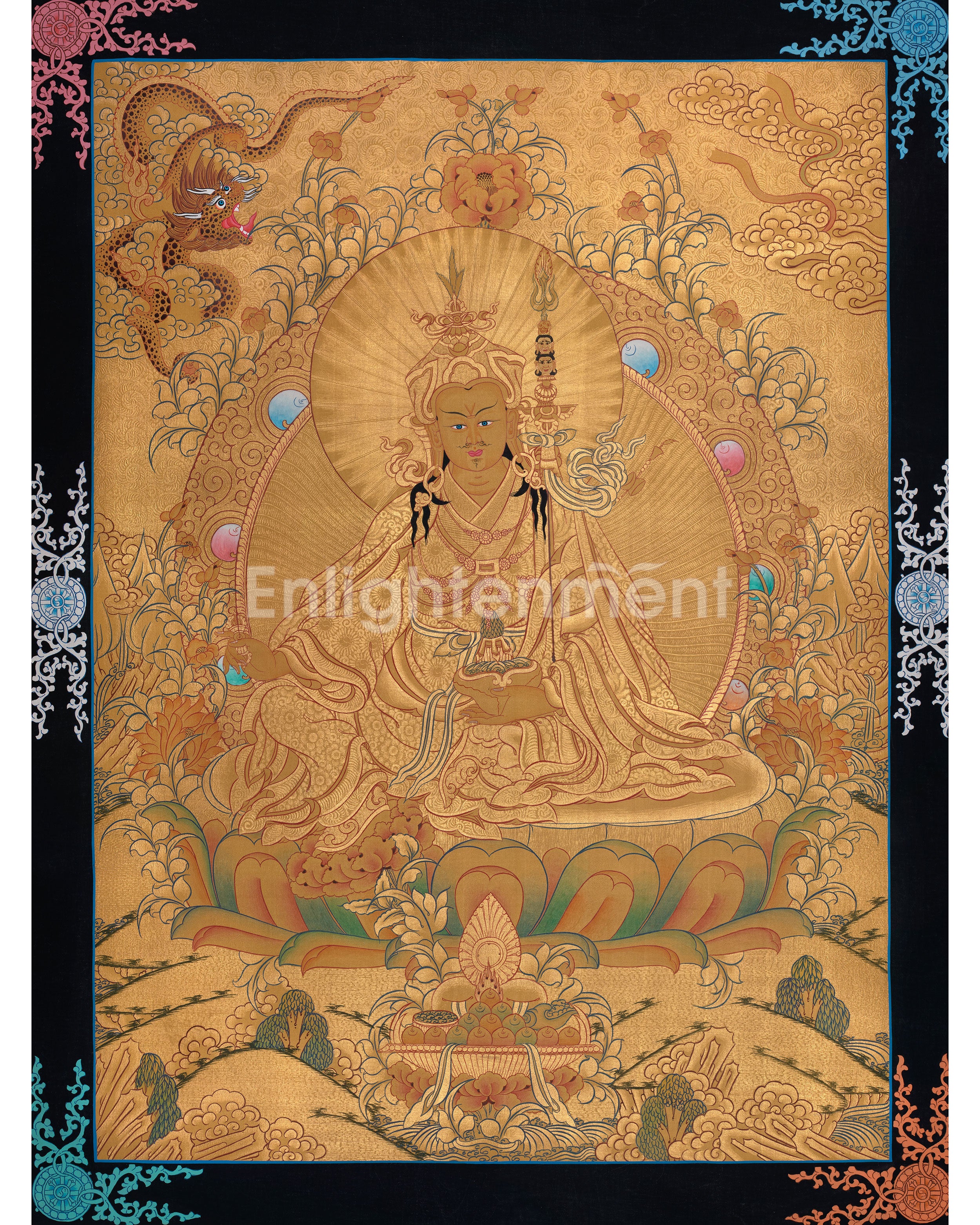 The Second Buddha, Guru Rinpoche | Hand-Painted Padmasambhava Thangka