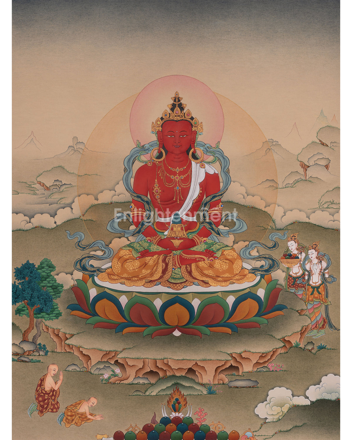 Sacred Amitayus Buddha Thangka