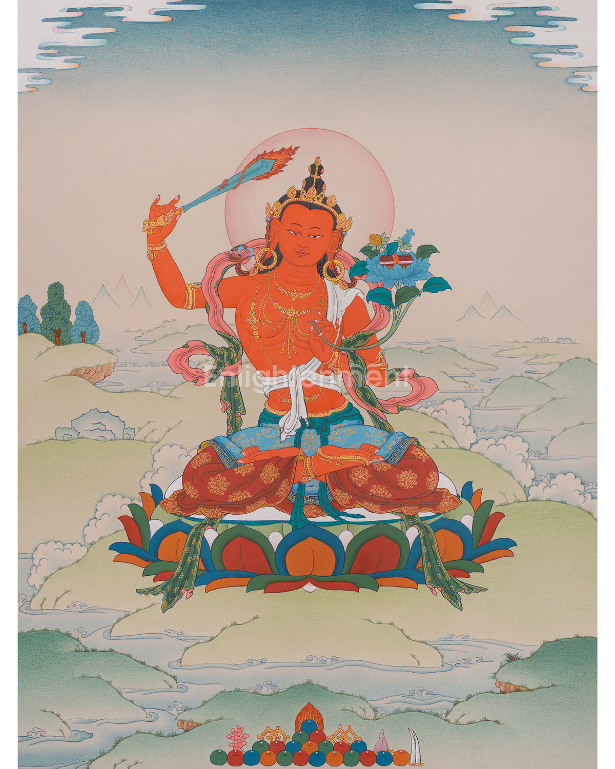Sacred Manjushri Thangka 
