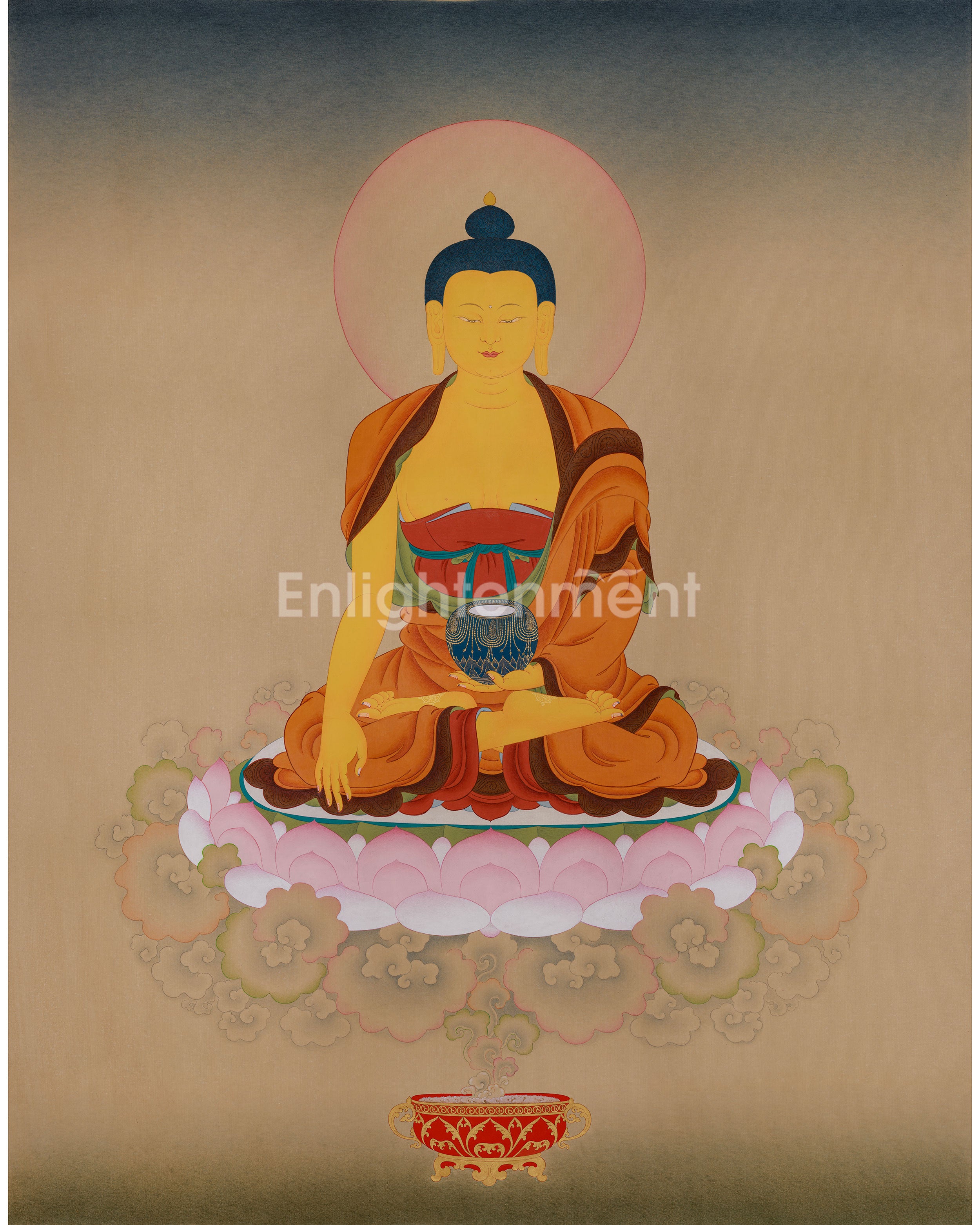Sacred Thangka Of Shakyamuni Buddha