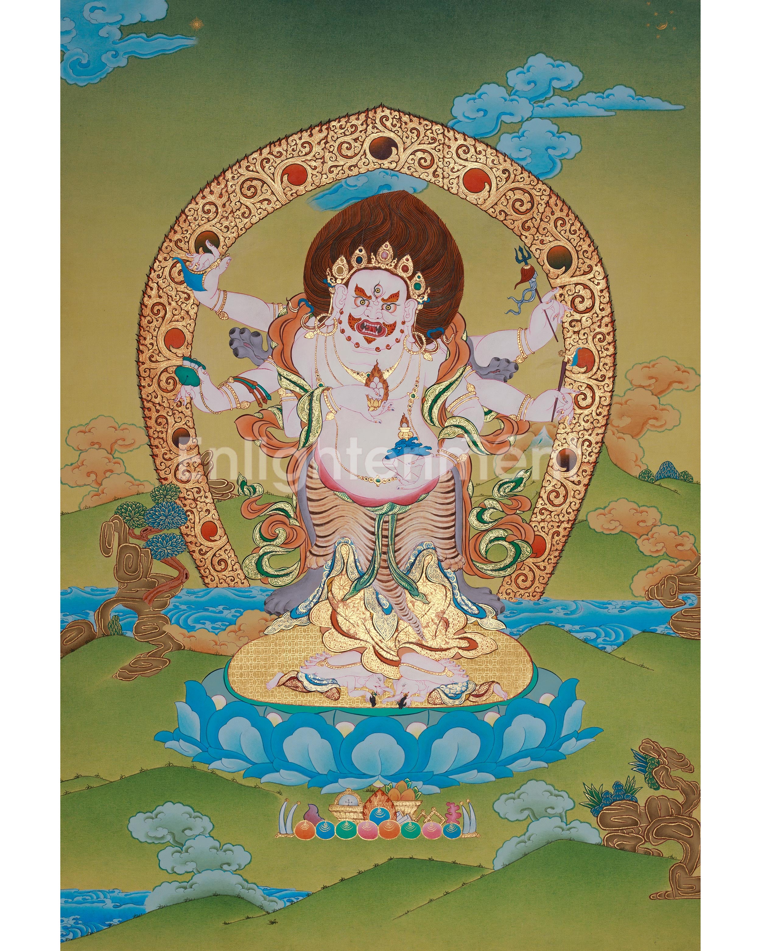 Sacred White Mahakala Thangka