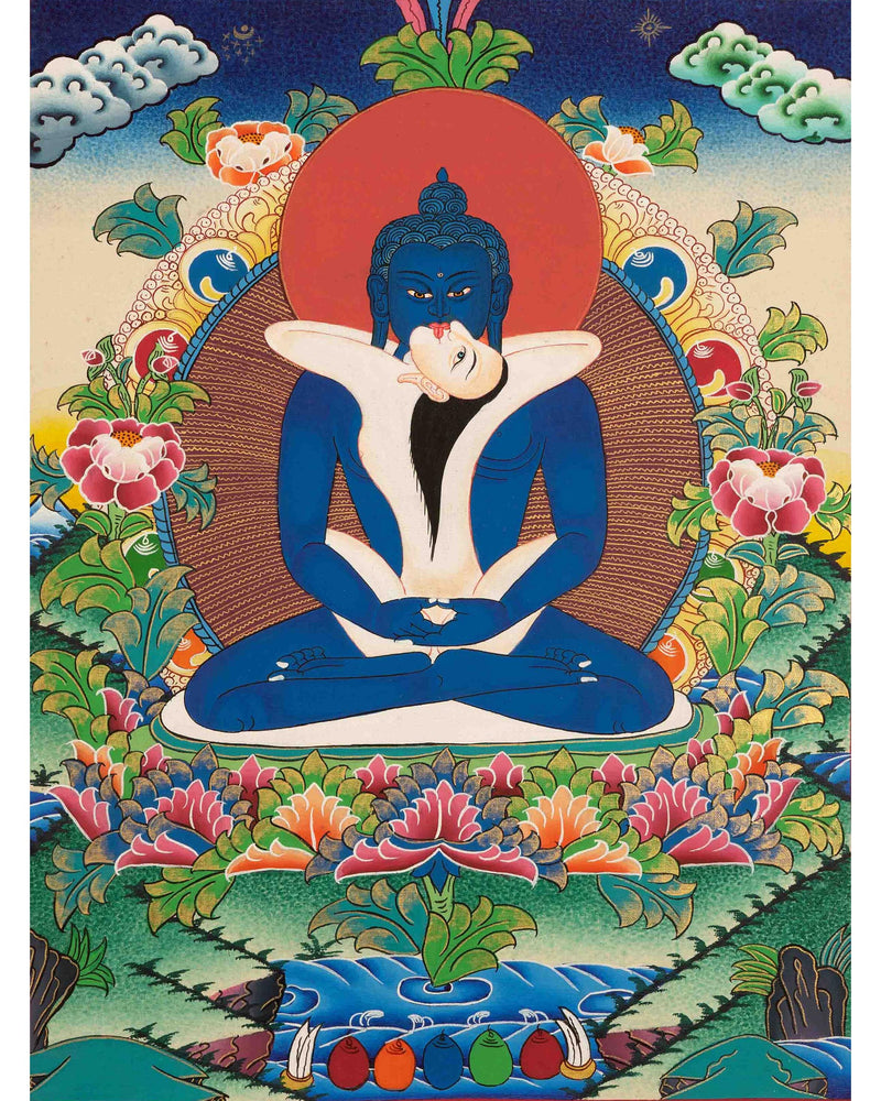 Samantabhadra Yab Yum Buddha Thangka | Painting for Meditation and Good Luck