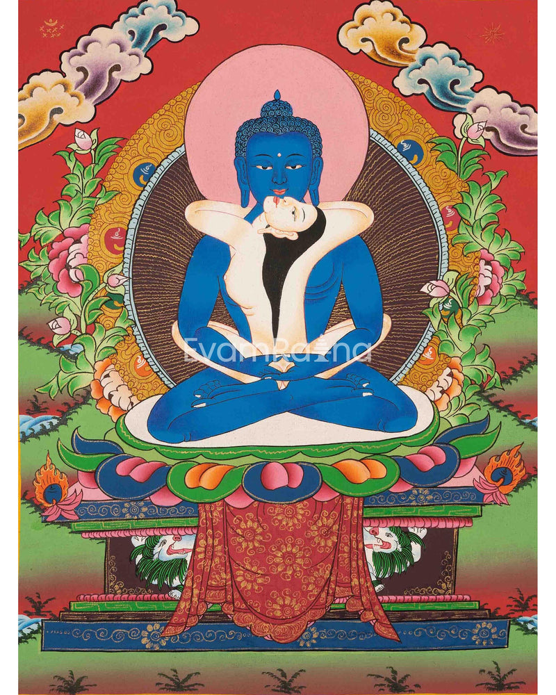 Samantabhadra Yab Yum Buddha Thangka | Painting for Meditation and Good Luck