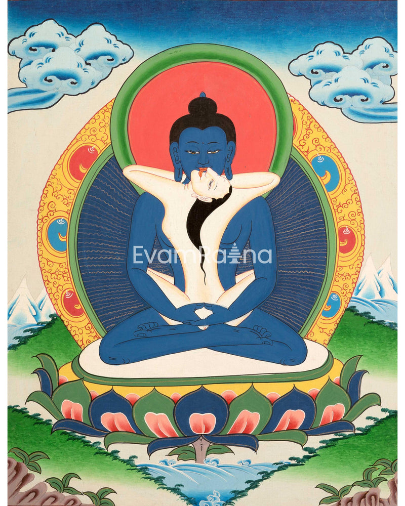 Samantabhadra Buddha Shakti | Wall Hanging Yoga Meditation Canvas Art