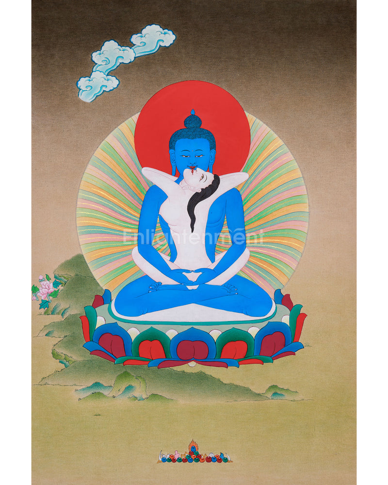 Primordial Buddha Samantrabhadra Thangka | Spiritual Meditation Art