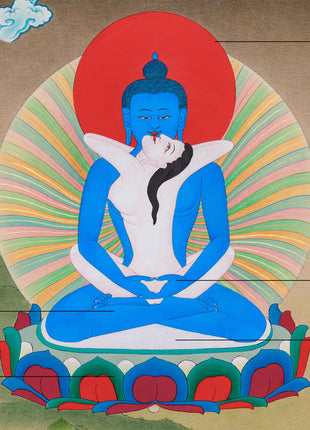 Primordial Buddha Samantrabhadra Thangka | Spiritual Meditation Art