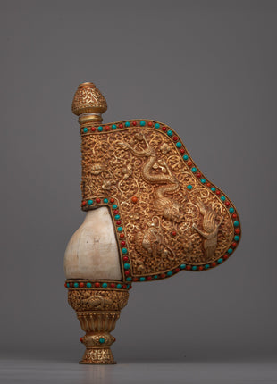 Exquisite Tibetan Ritual Conch 