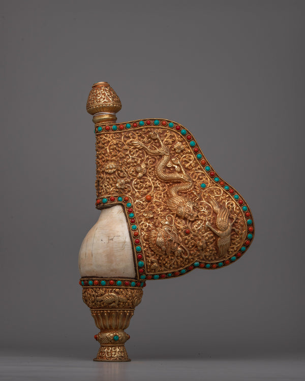 Exquisite Tibetan Ritual Conch 