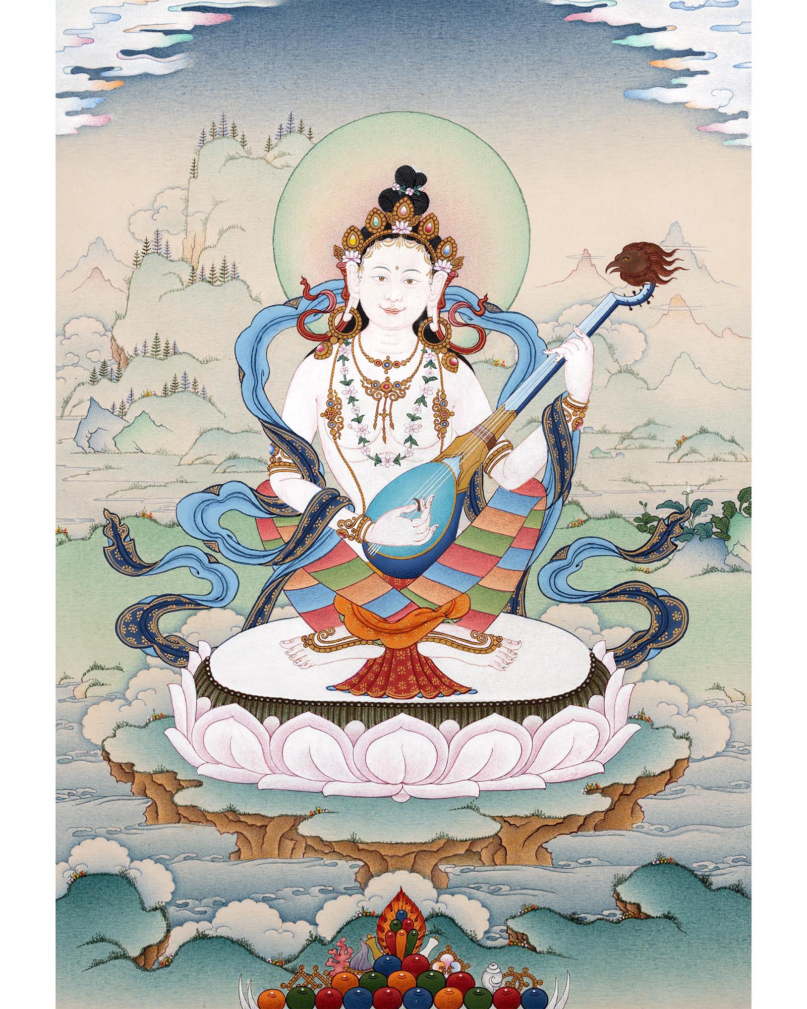 Saraswati Thangka | The Deity of Wisdom | Yangchenma Thanka