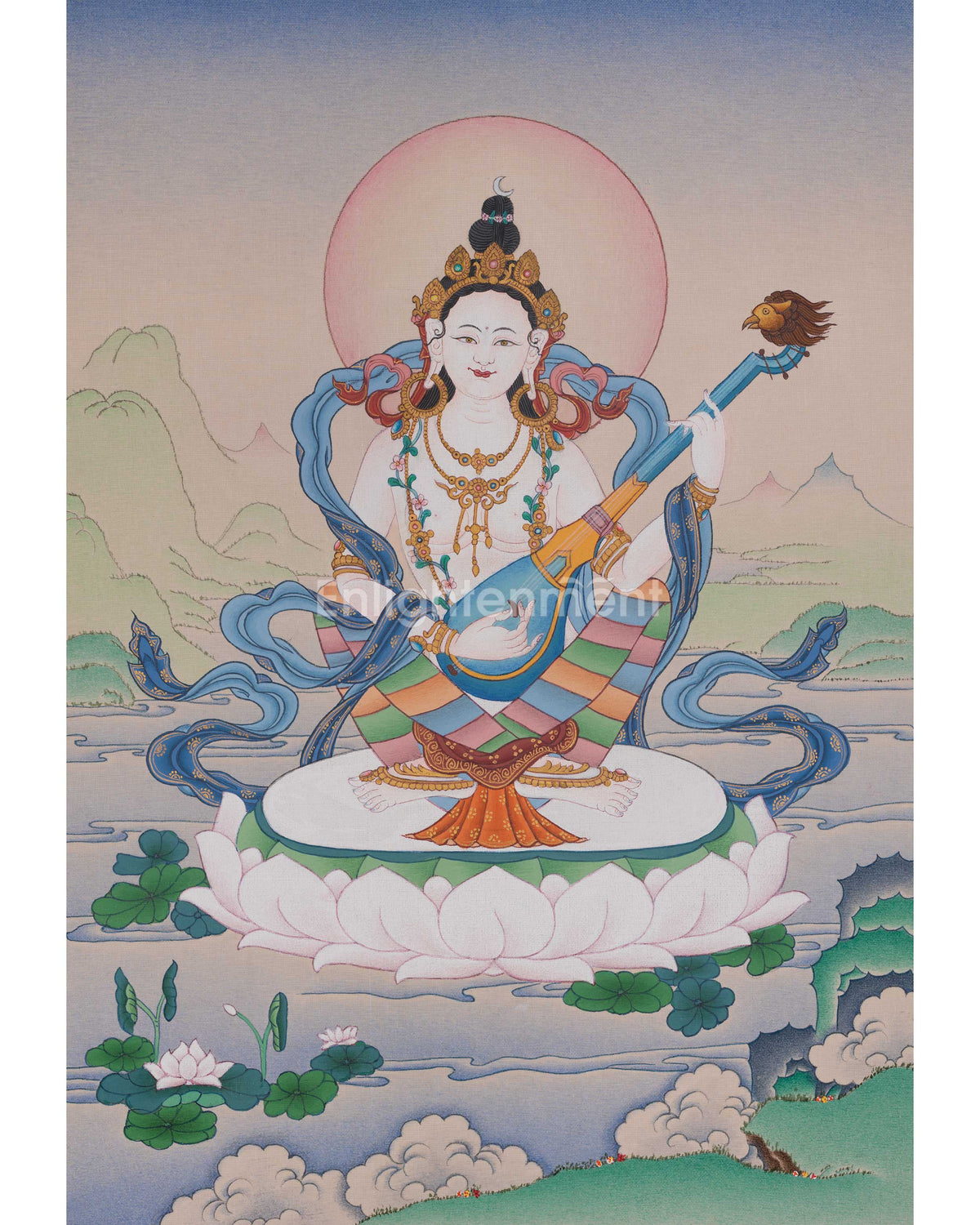 Saraswati Thangka Painting