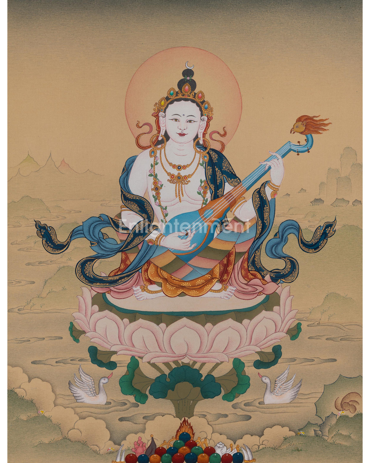 Saraswati Wisdom Deity Thangka