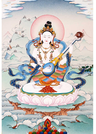 Mother Saraswati Thangka, Tibetan Art of Dakini