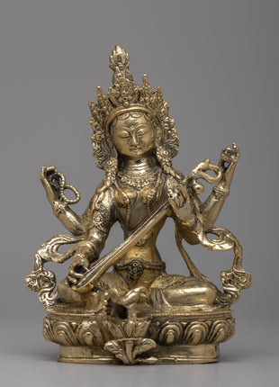 Exquisite Saraswati Devi Statue