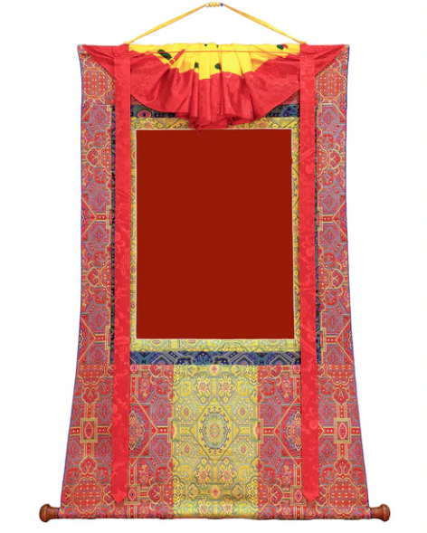 Red and Gold Silk Brocade For Guru Rinpoche Thangka Prints