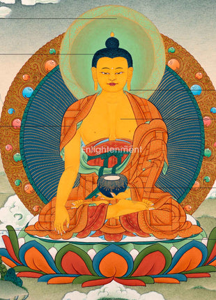 Authentic Buddha Gautama Thangka | Hand-Painted Art of Shakyamuni Buddha | Traditional Painting