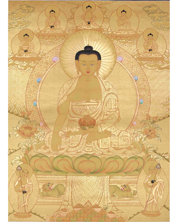 Beautifully Hand-Painted Shakyamuni Buddha In Gold Style