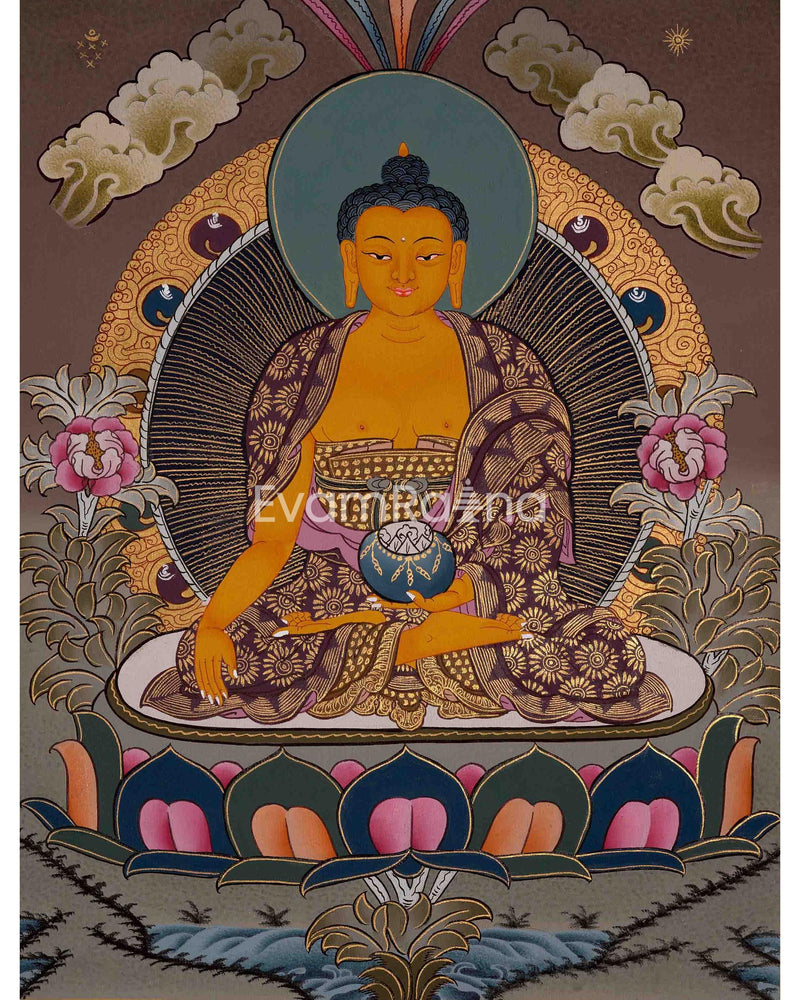 Shakyamuni Buddha Thangka | Buddhist Altar | Tibetan Buddhism | Compassion of Yoga | Religious Painting | Supreme Wisdom | FREE SHIPPING !!