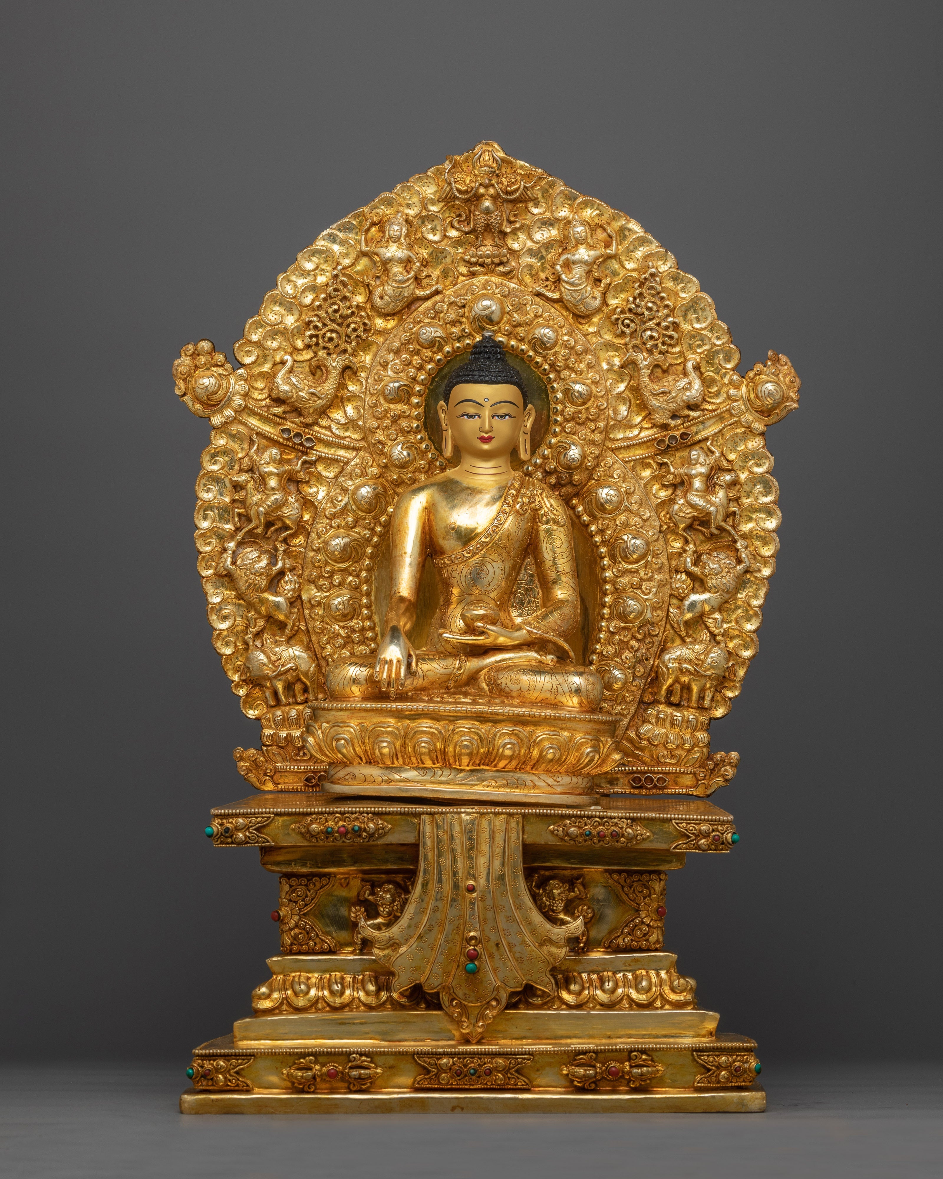 Shakyamuni Buddha Buddha Statue With Throne