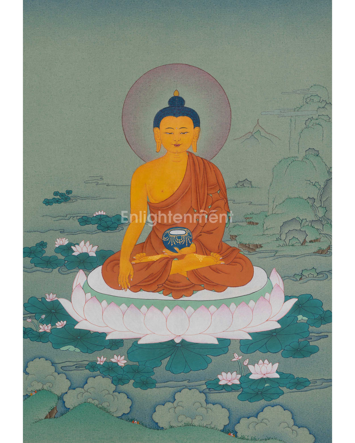 Shakyamuni Buddha Enlightened Teacher Thangka