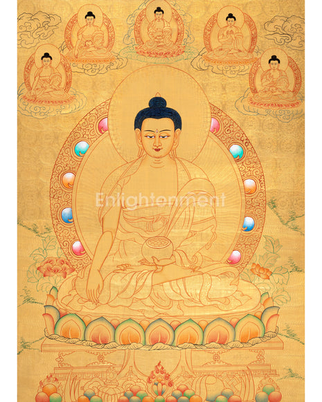 Shakyamuni Buddha Gold Thangka