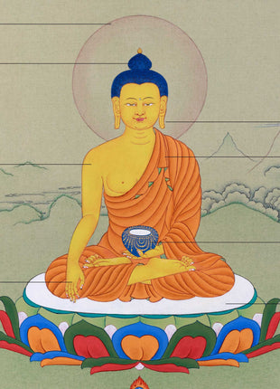 Buddha Shakyamuni Thangka, Handmade Art