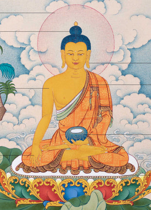 Siddhartha Gautama Art | Hand-Painted Shakyamuni Buddha Thangka | Buddhist Wall Decors