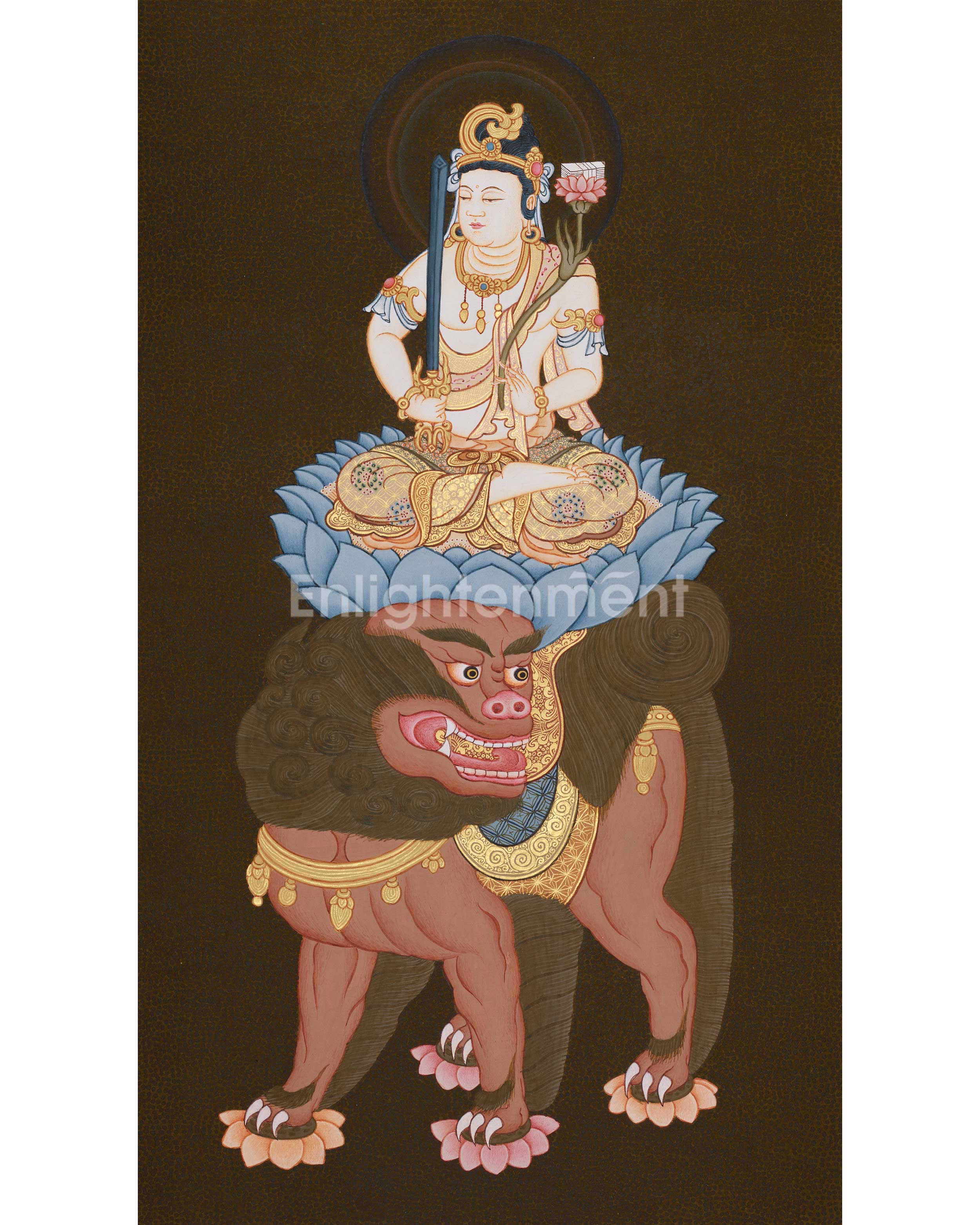 Simhananda Manjushri Thangka 