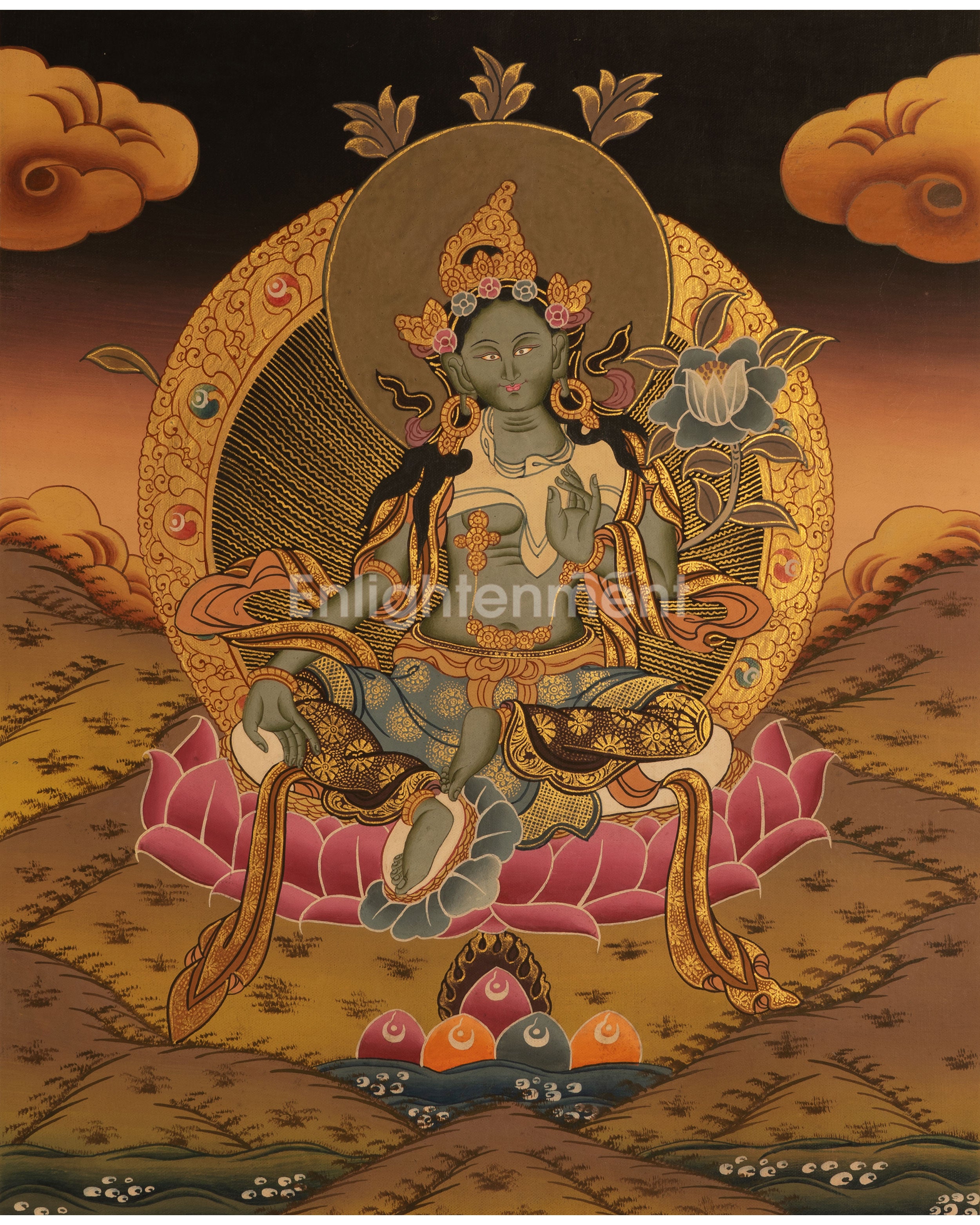 Small Green Tara Thangka 