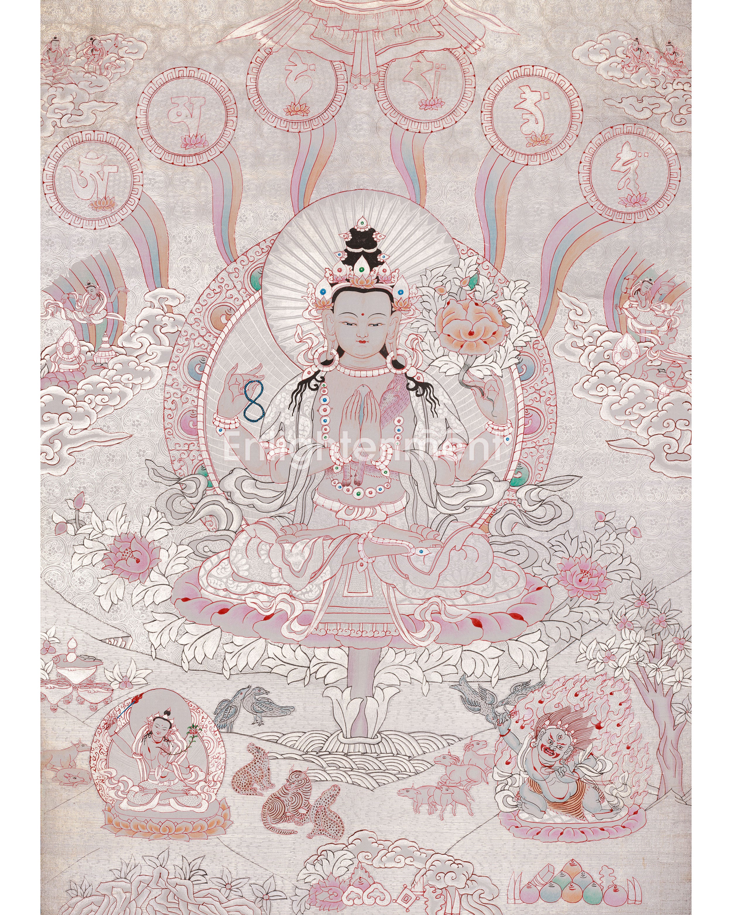 Spiritual Four-Armed Chenrezig Thangka