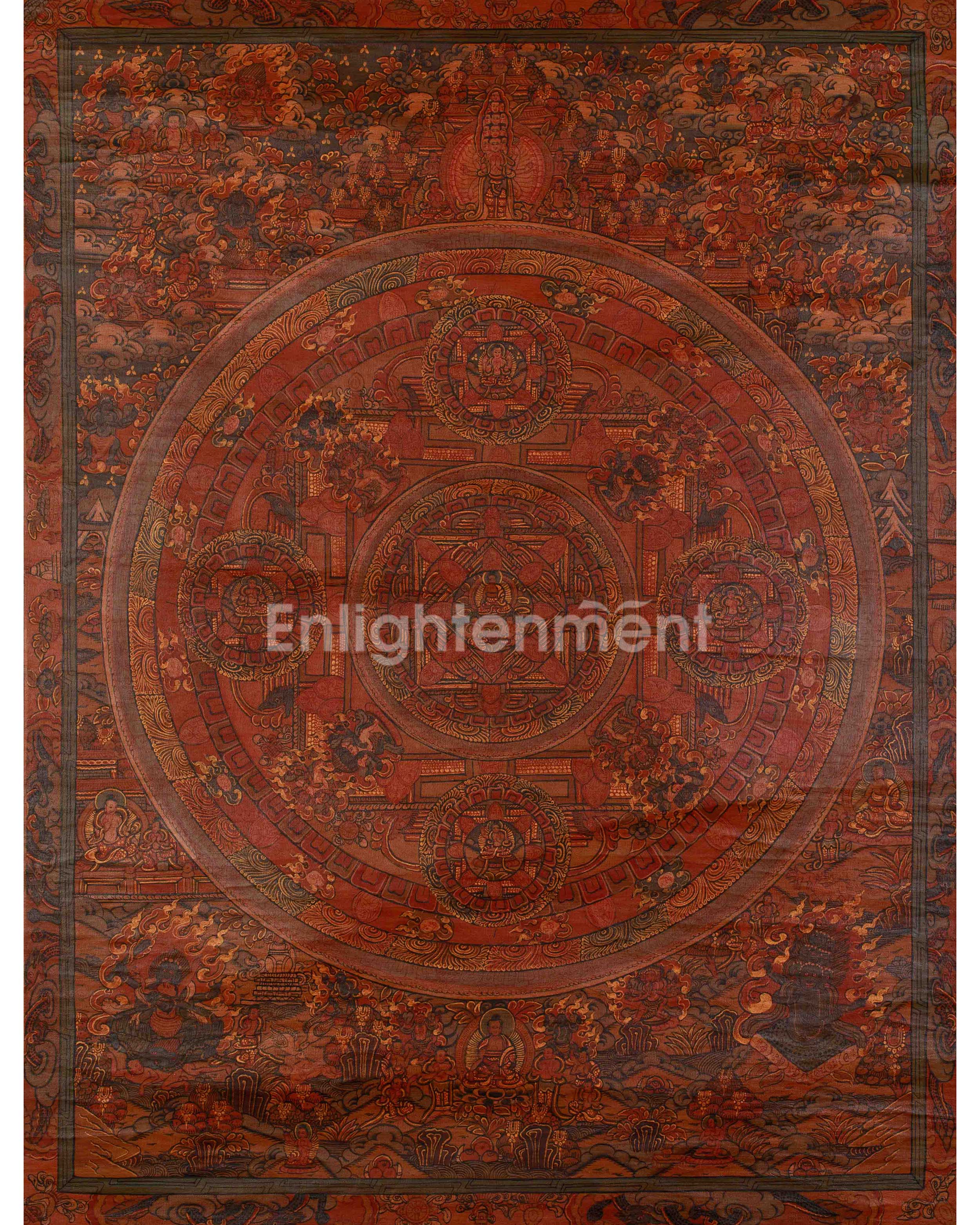 Spiritual Hand-Painted Buddha Mandala 