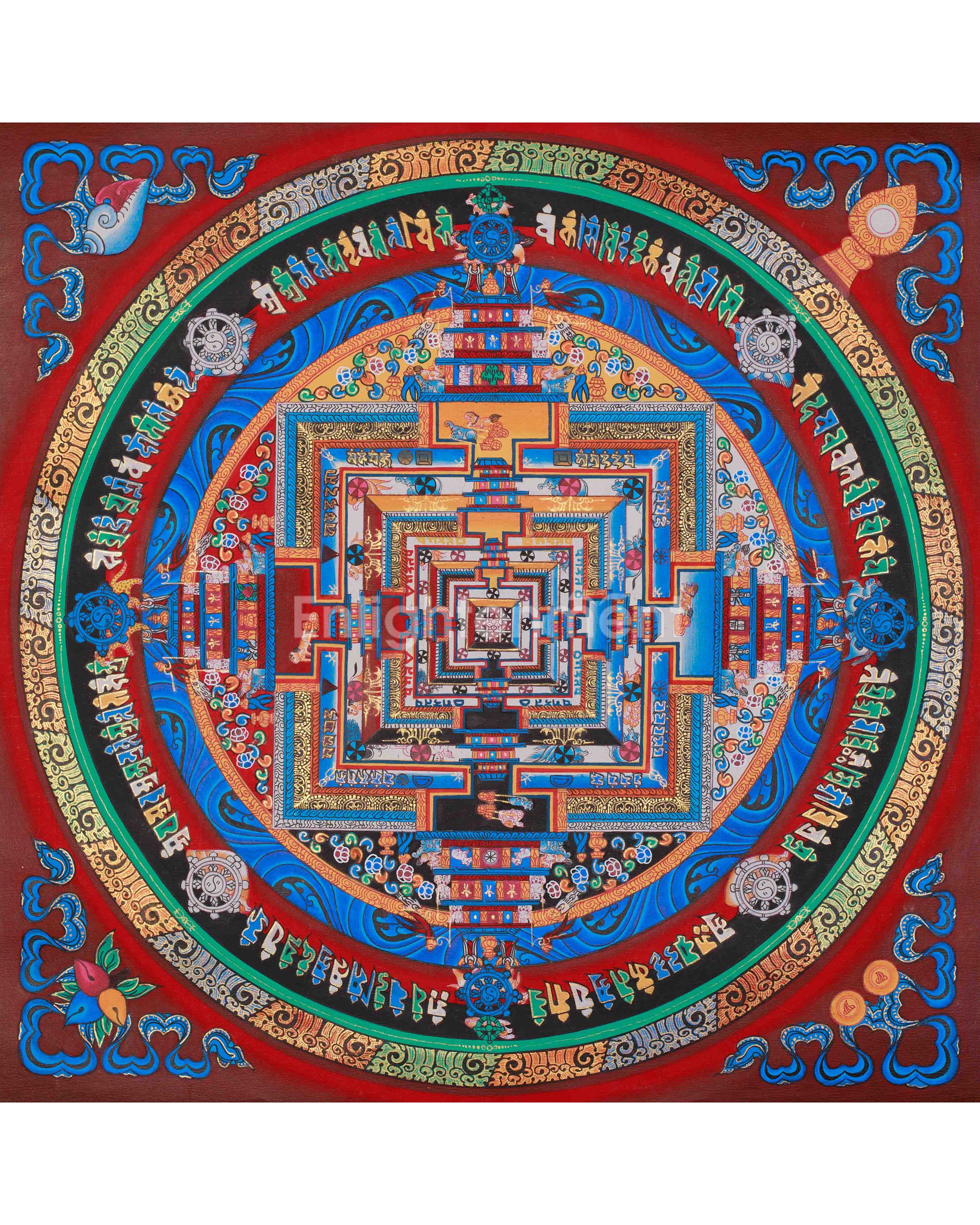 Spiritual Thangka Of Kalachakra Mandala