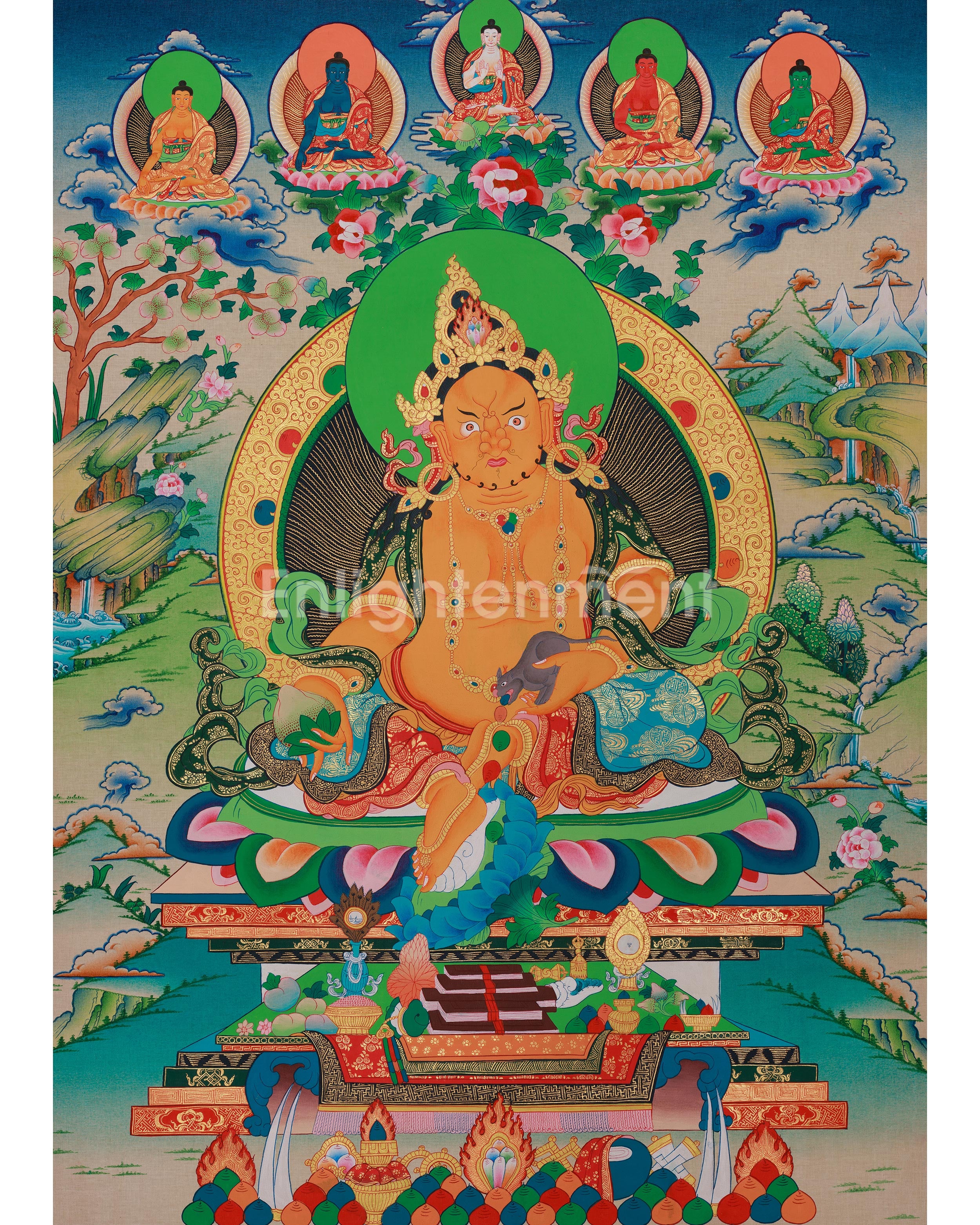Spiritual Wealth Deity Dzambhala Thangka