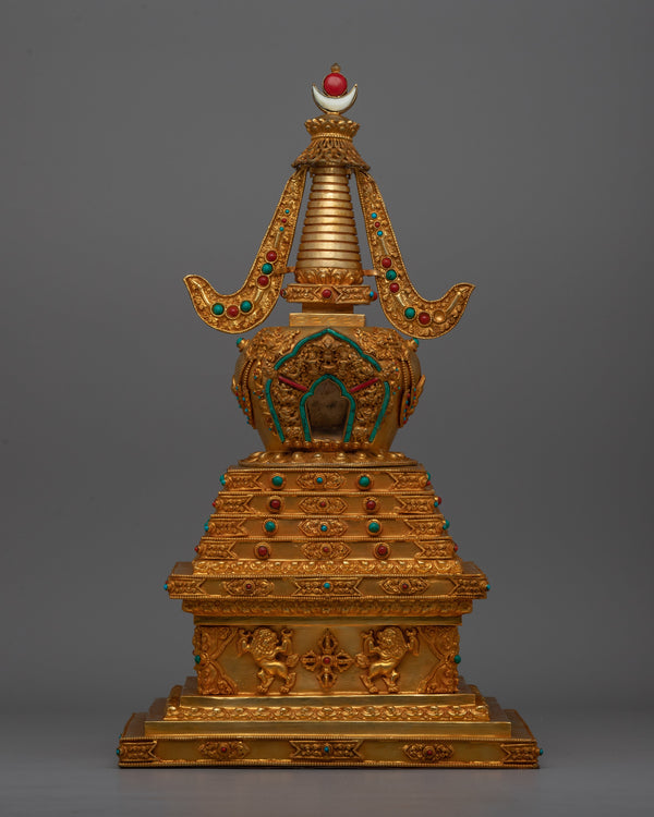 Hand carved Tibetan Stupa