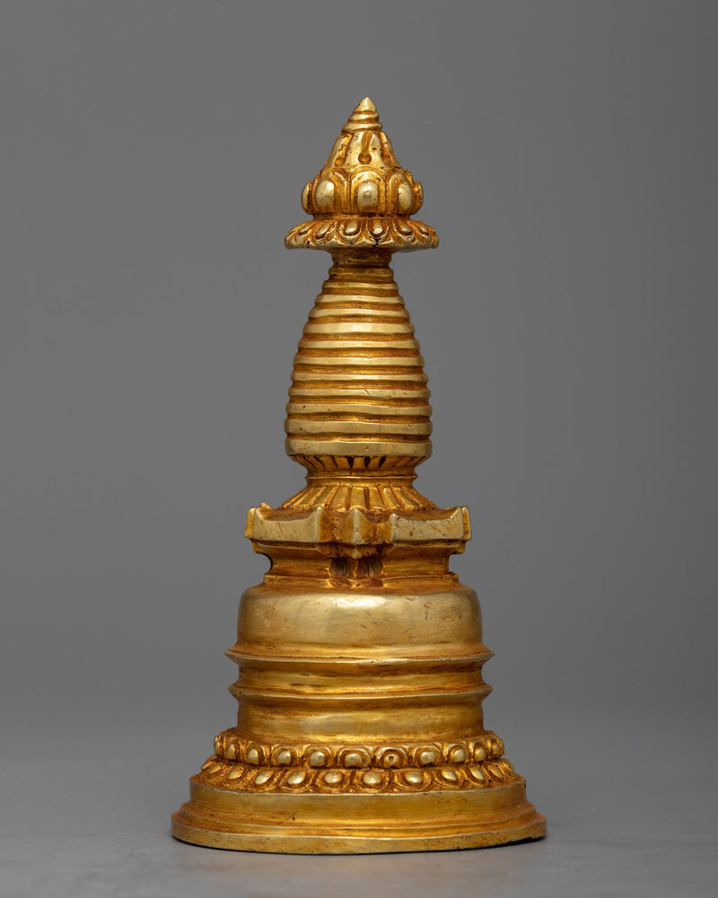  Handmade Stupa, 24K Gold Plated