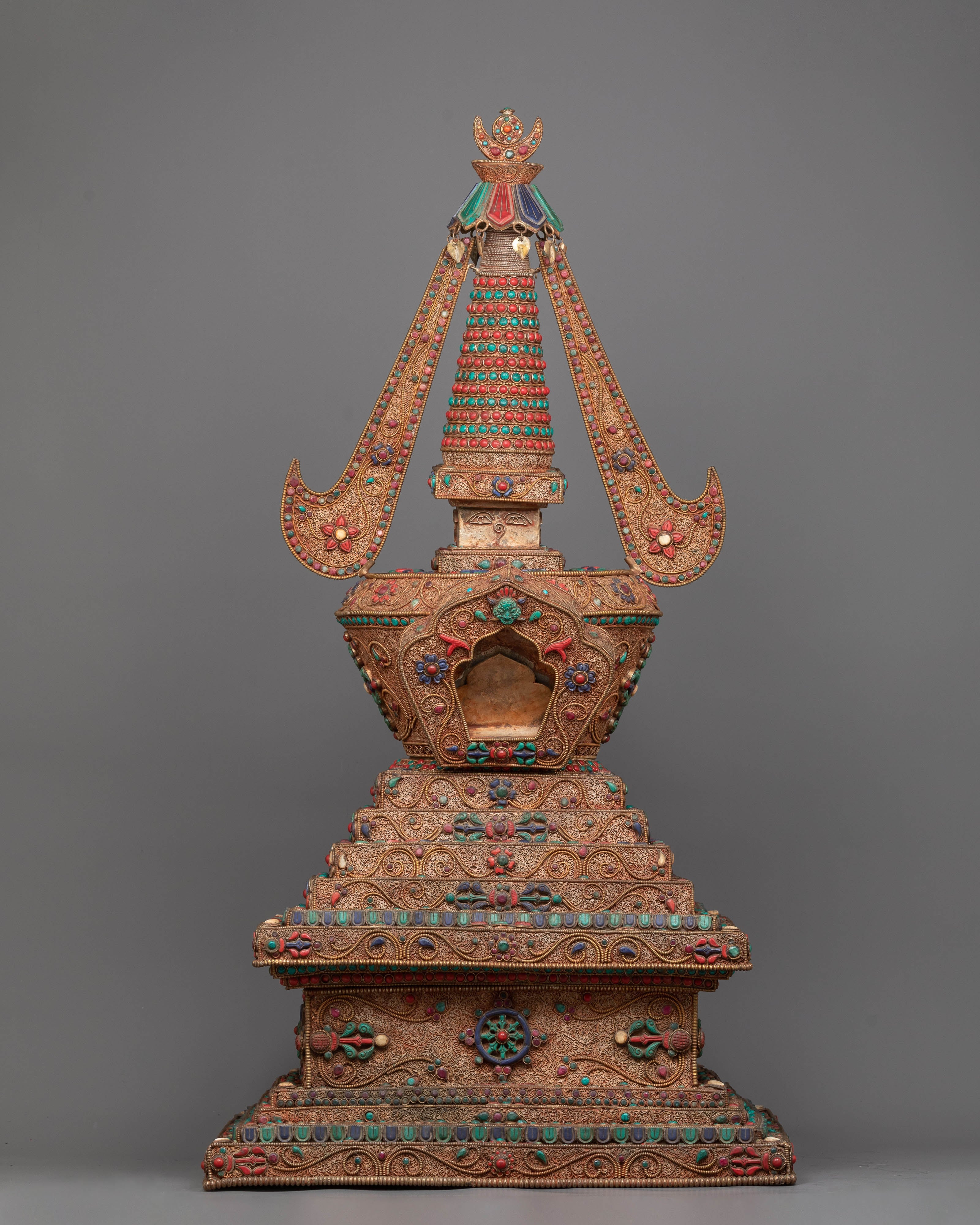 Copper Stupa Tibetan Altar