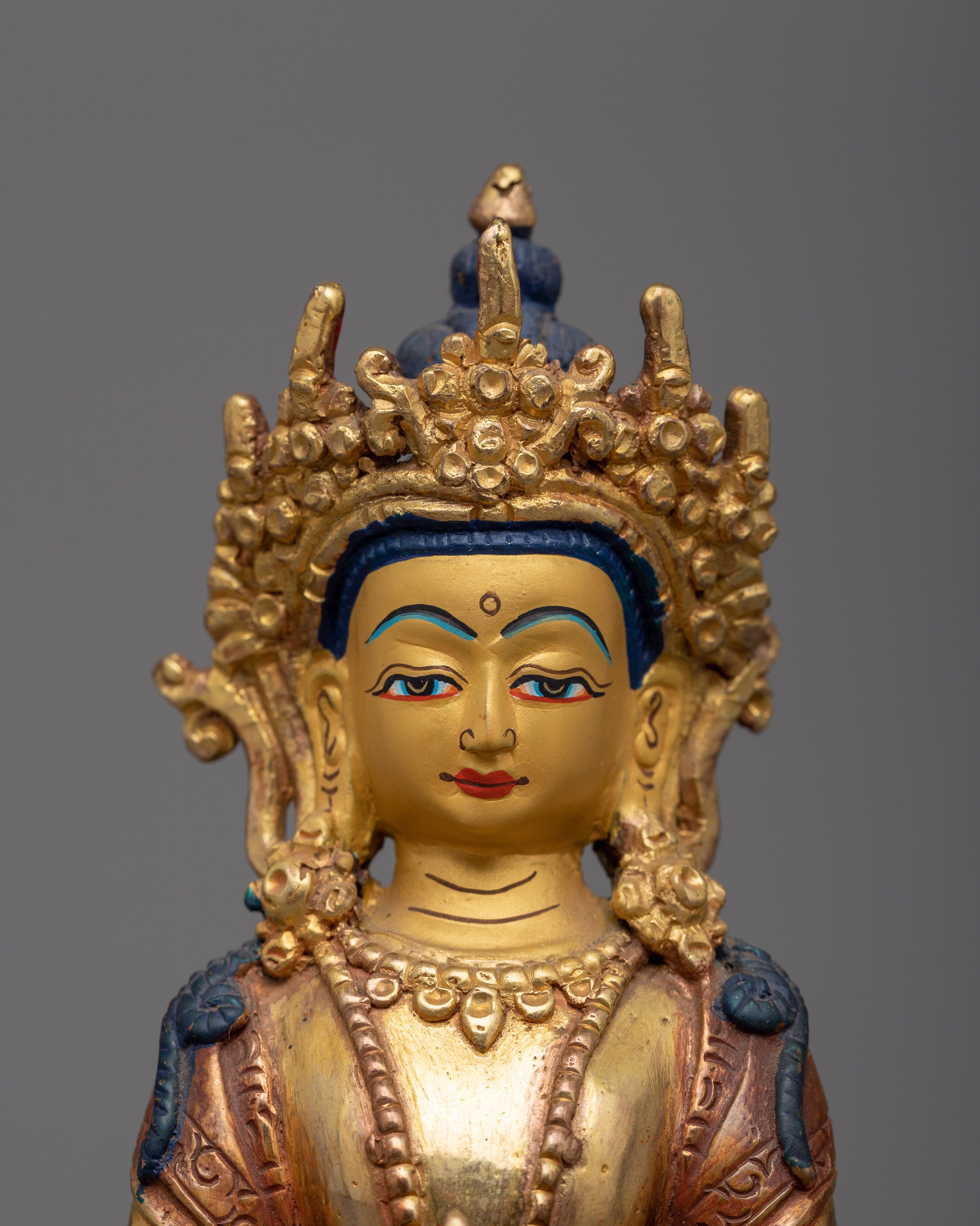 Amitabha Buddha of Pure Land Statue | Enhanced with 24K Gold Plating for Divine Radiance