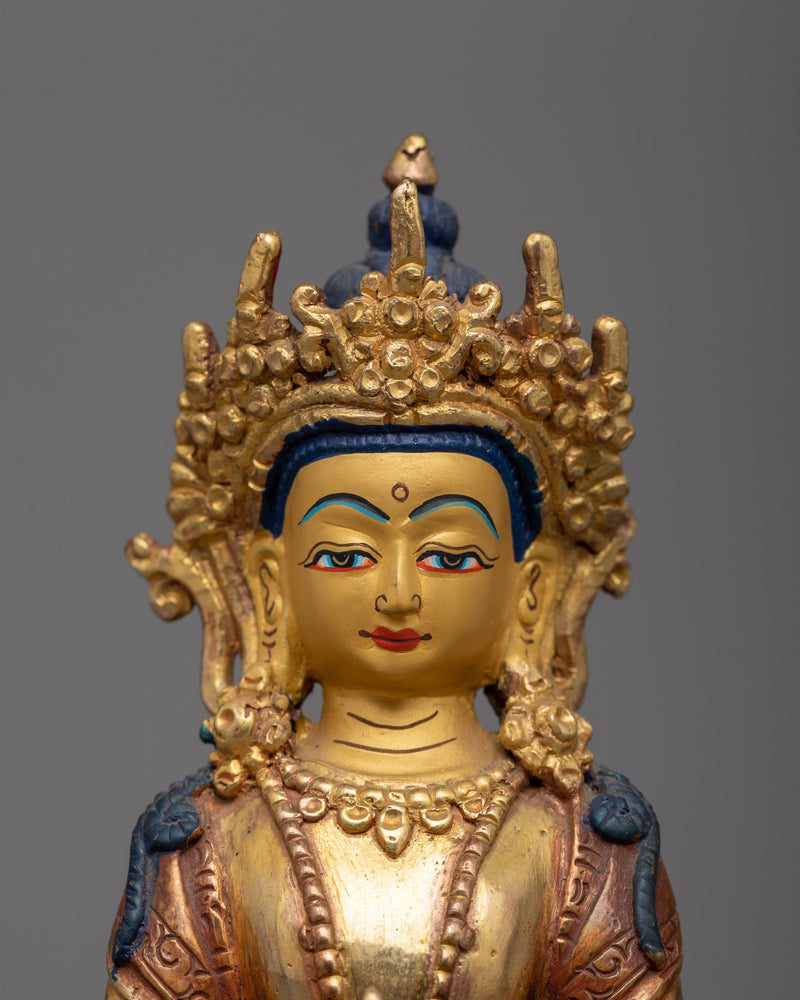 Amitabha Buddha of Pure Land Statue | Enhanced with 24K Gold Plating for Divine Radiance