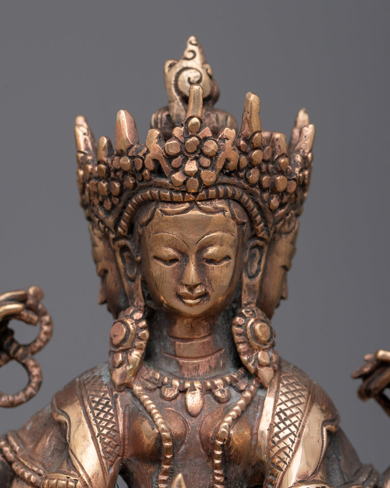 Vasudhara Copper Statue | Tibetan Copper Dakini Art