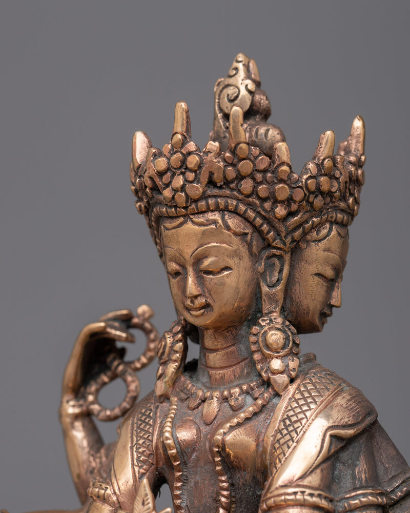 Vasudhara Copper Statue | Tibetan Copper Dakini Art